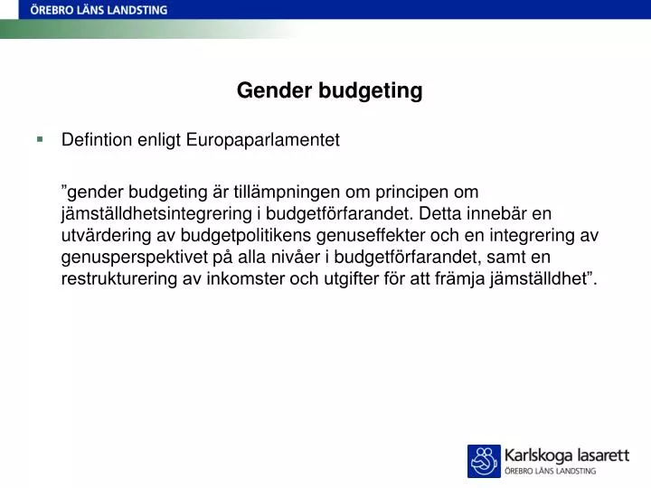 gender budgeting