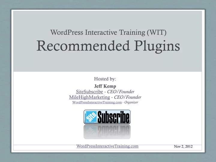 wordpress interactive training wit recommended plugins
