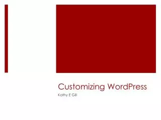 Customizing WordPress