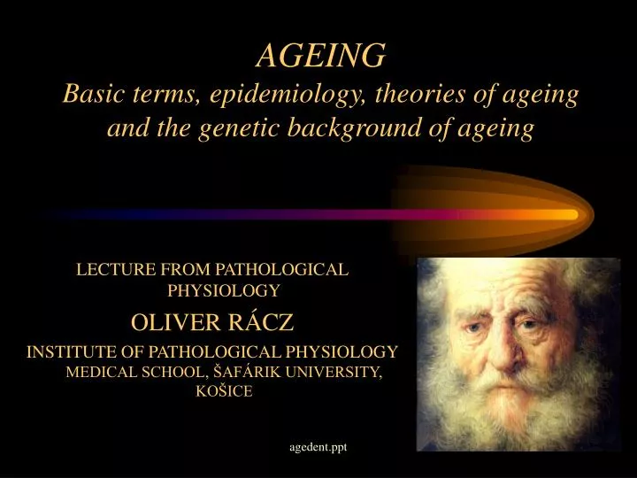 ageing basic terms epidemiology theories of ageing and the genetic background of ageing