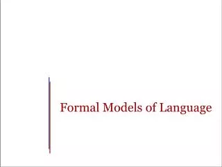 Formal Models of Language