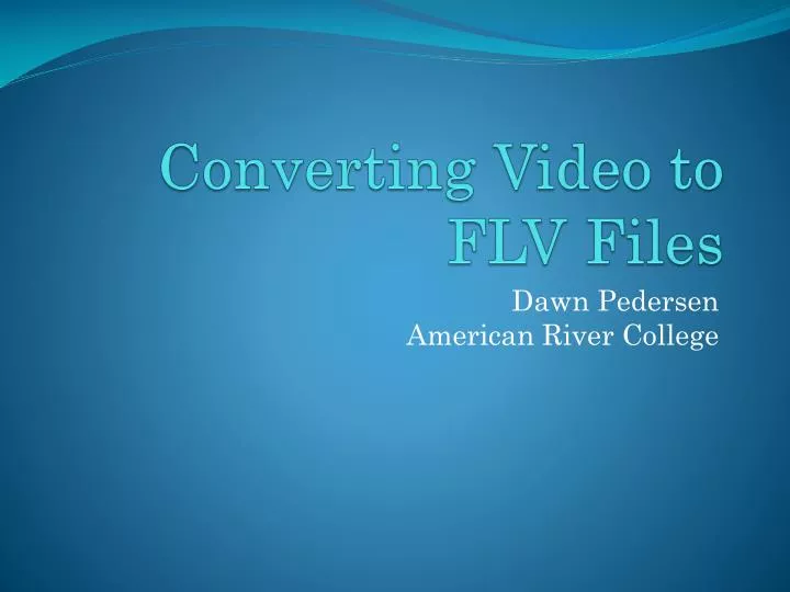 converting video to flv files