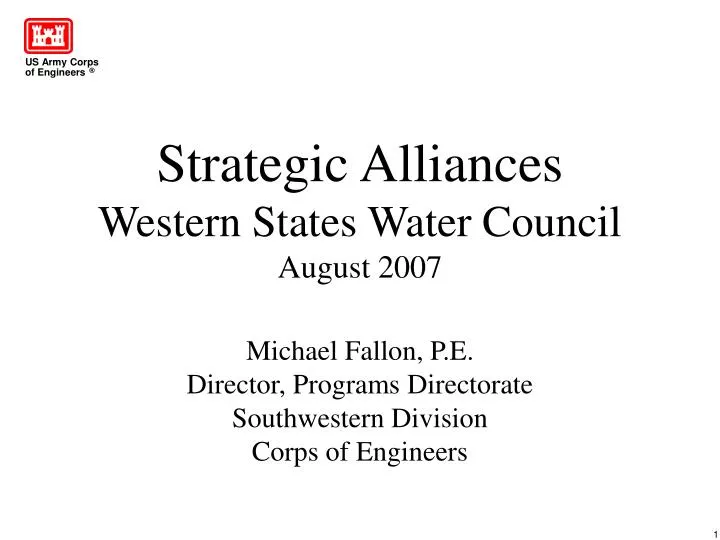 strategic alliances western states water council august 2007