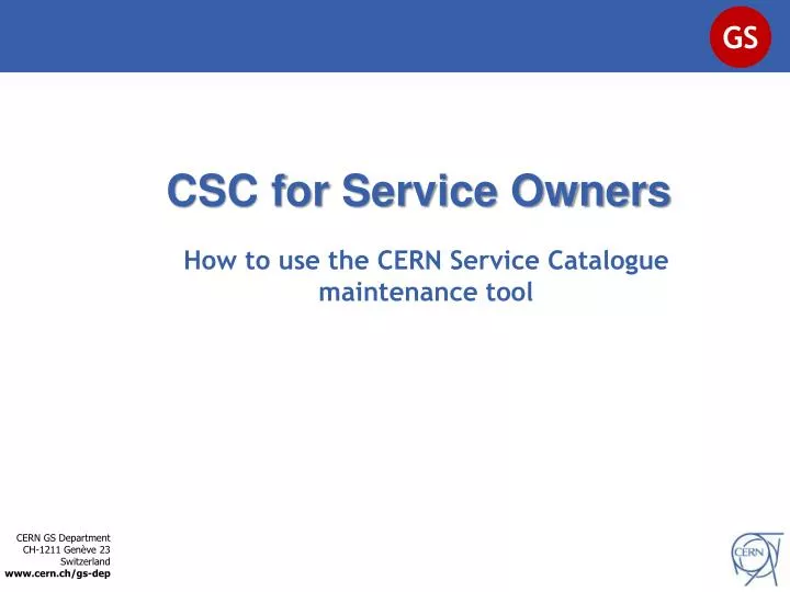 csc for service owners