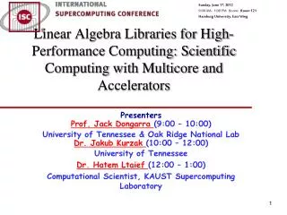 Linear Algebra Libraries for High-Performance Computing: Scientific Computing with Multicore and Accelerators