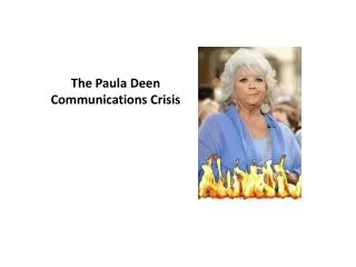 The Paula Deen Communications Crisis