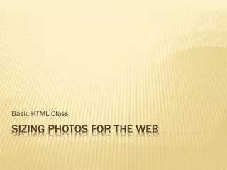 Sizing Photos for the Web