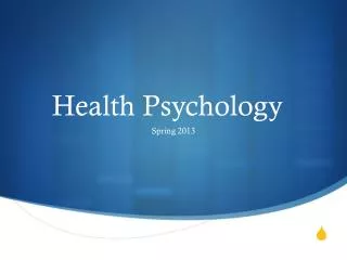 Health Psychology