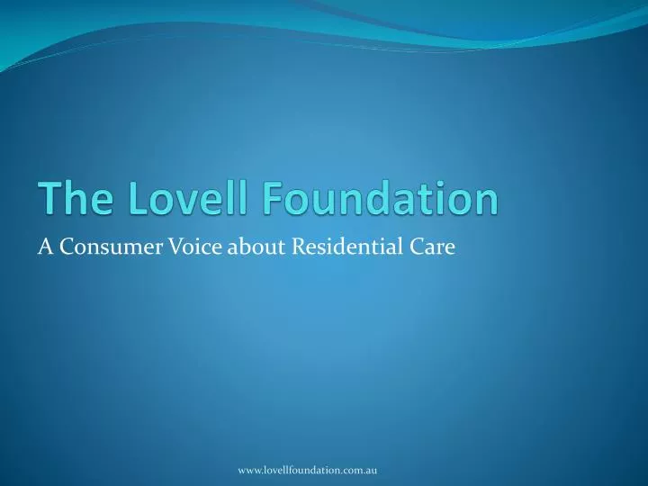 the lovell foundation