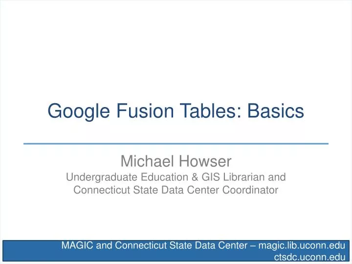 google fusion tables basics