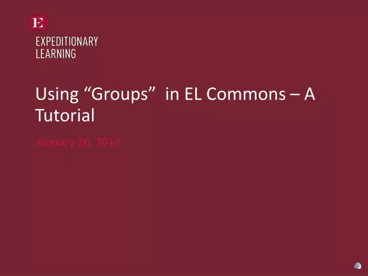 using groups in el commons a tutorial
