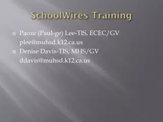 SchoolWires Training