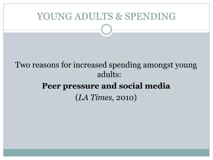 young adults spending