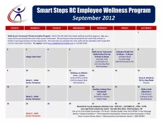 Smart Steps RC Employee Wellness Program September 2012