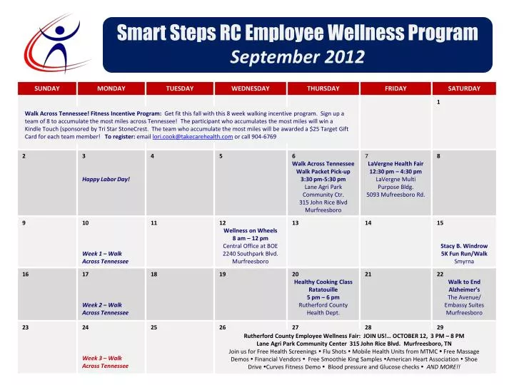 smart steps rc employee wellness program september 2012