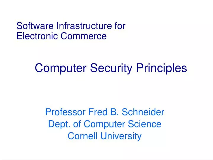 software infrastructure for electronic commerce computer security principles