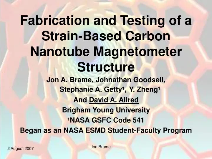 fabrication and testing of a strain based carbon nanotube magnetometer structure