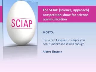 The SCIAP (science, approach) competition show for science communication