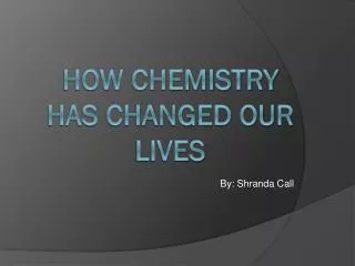 How Chemistry has changed our lives