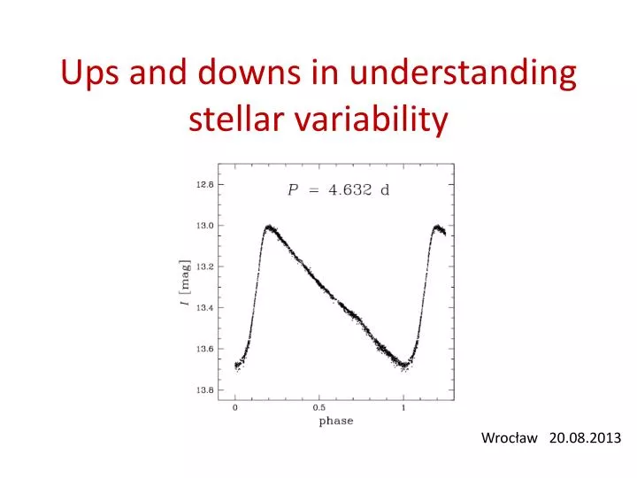 ups and downs in understanding stellar variability
