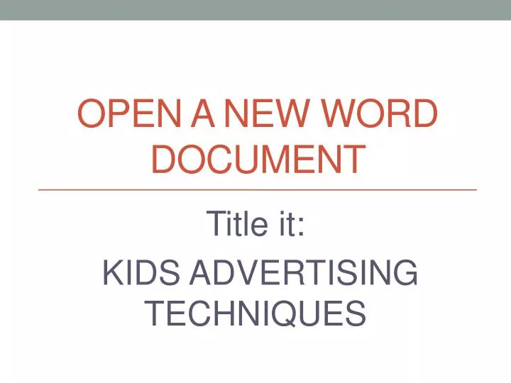 open a new word document
