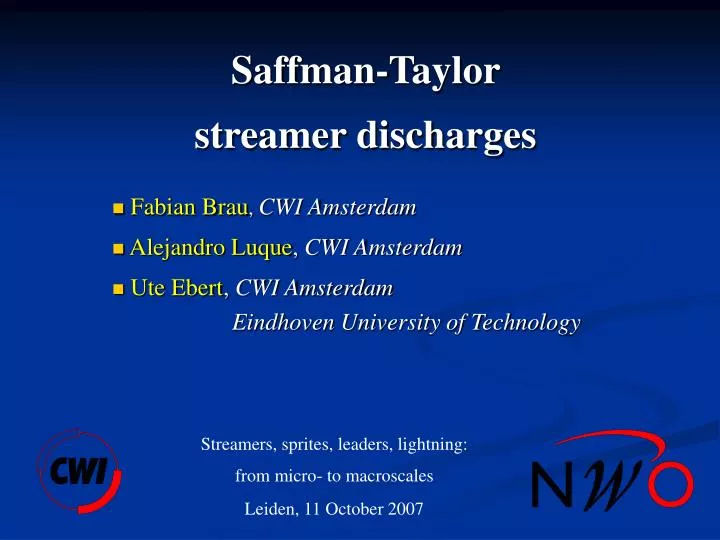 saffman taylor streamer discharges