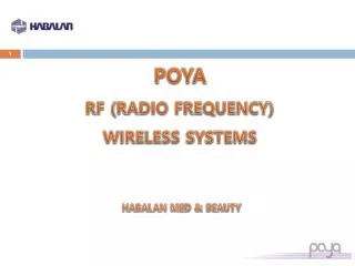 POYA RF (RADIO FREQUENCY) WIRELESS SYSTEMS