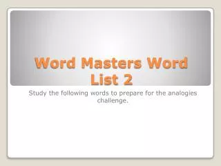 Word Masters Word List 2