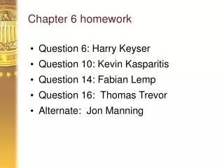 Chapter 6 homework