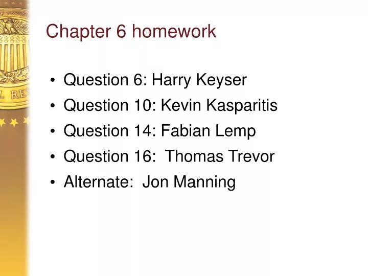chapter 6 homework