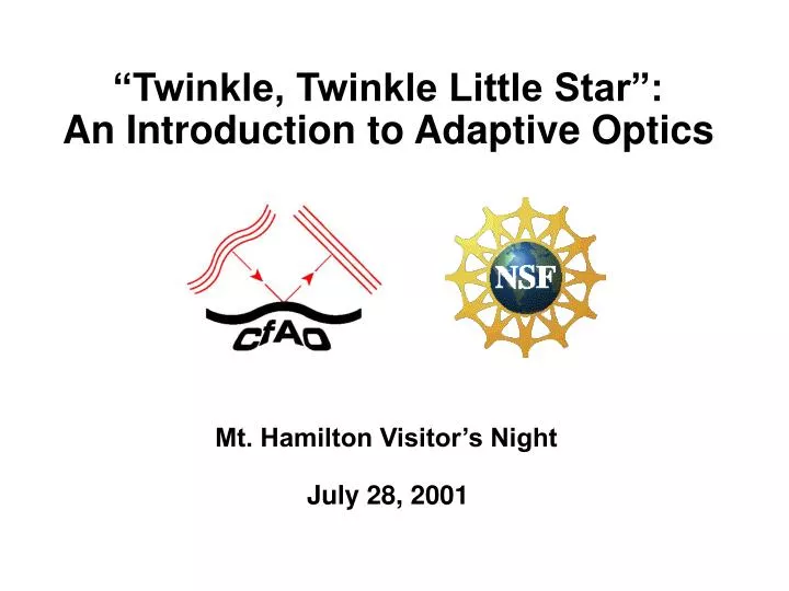twinkle twinkle little star an introduction to adaptive optics