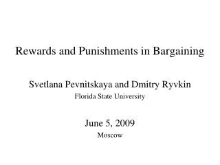 Rewards and Punishments in Bargaining