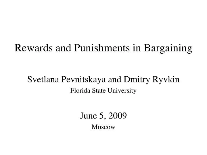 rewards and punishments in bargaining