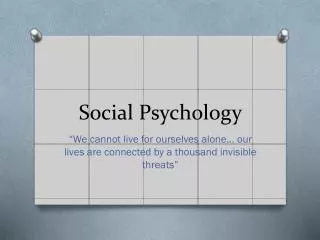 Social Psychology