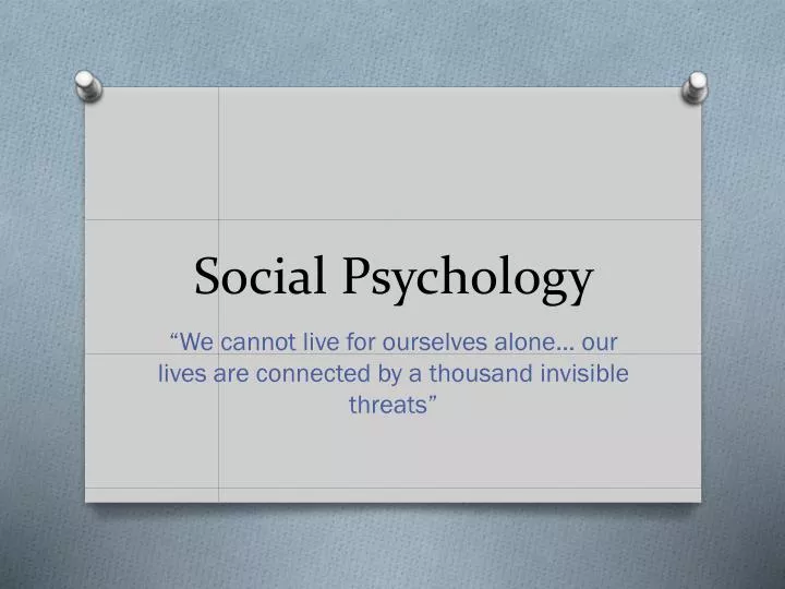 social psychology