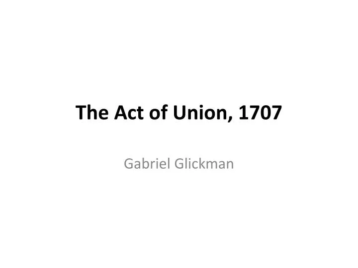 the act of union 1707