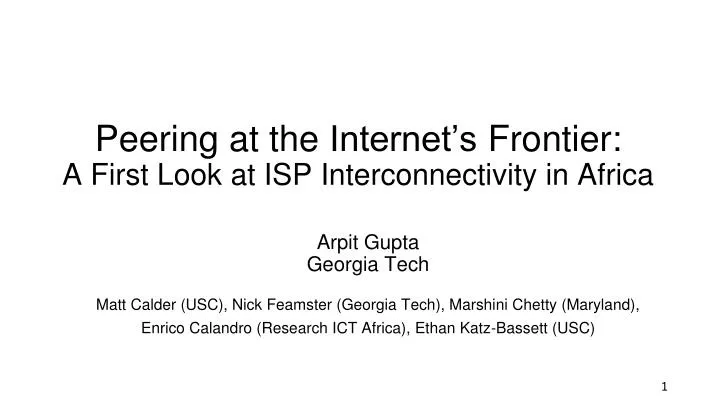 peering at the internet s frontier a first look at isp interconnectivity in africa