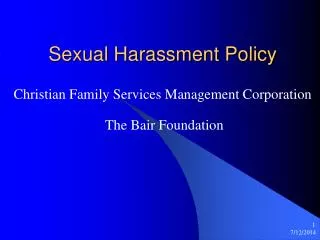 Sexual Harassment Policy