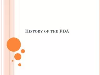 History of the FDA