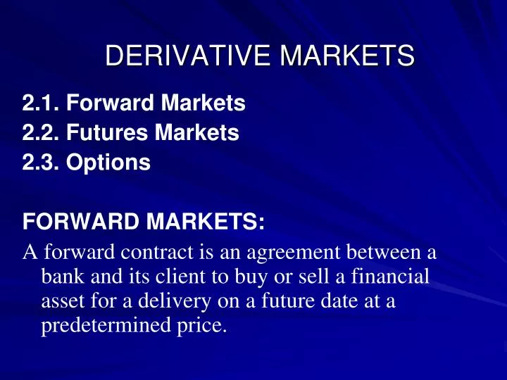 derivative markets