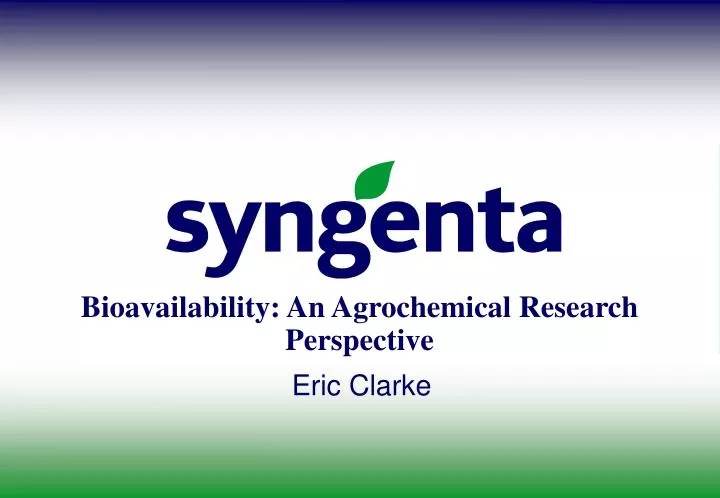 bioavailability an agrochemical research perspective