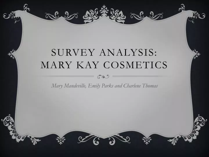 survey analysis mary kay cosmetics