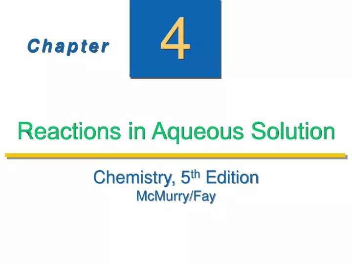 reactions in aqueous solution