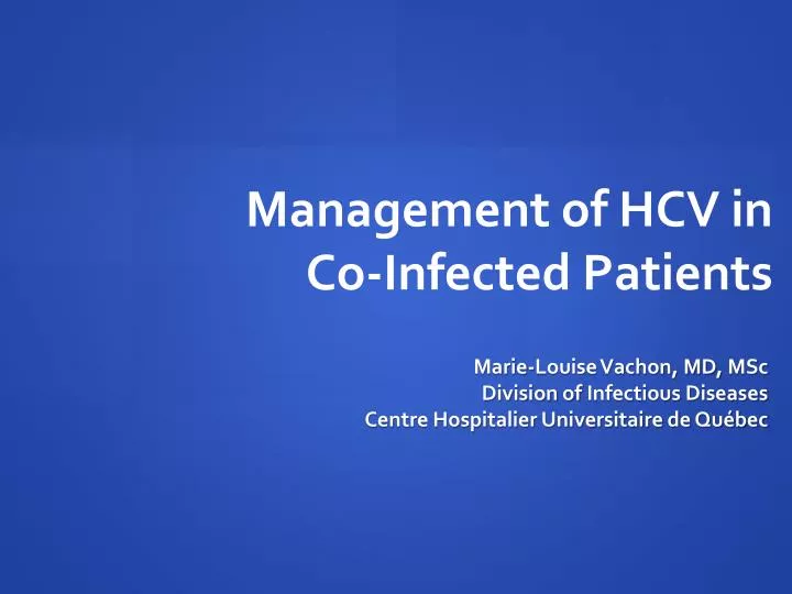 management of hcv in co infected patients