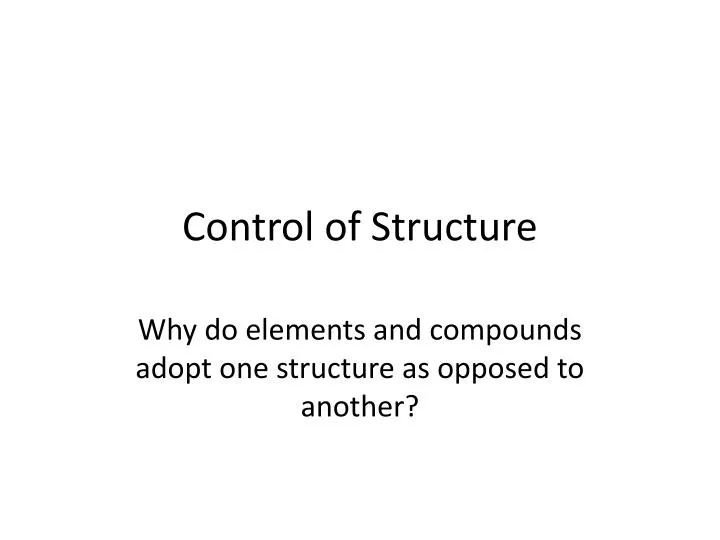 control of structure