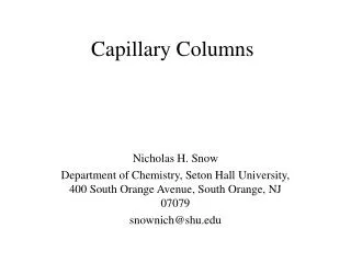 Capillary Columns