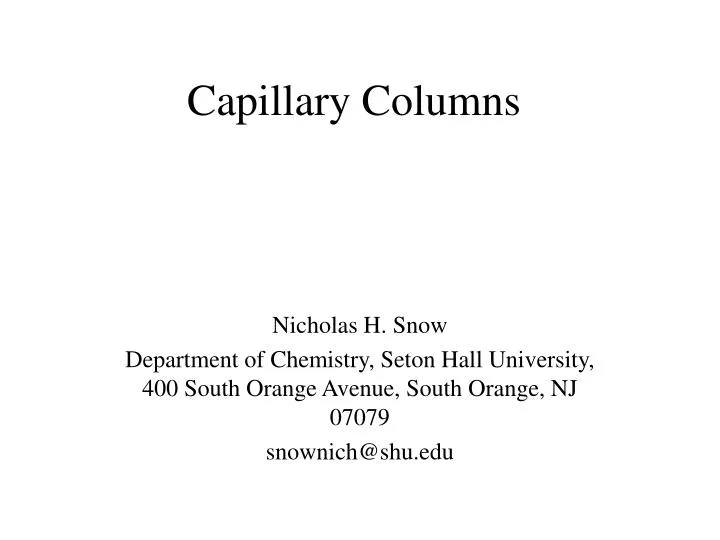 capillary columns