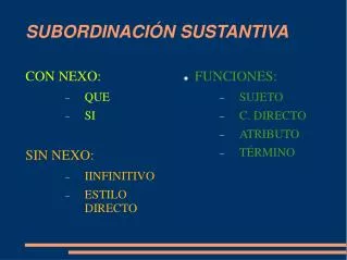 subordinaci n sustantiva