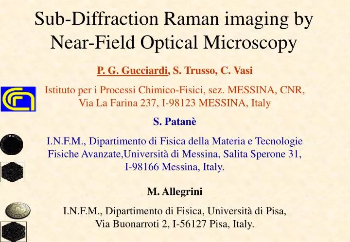sub diffraction raman imaging by near field optical microscopy