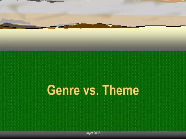 genre vs theme